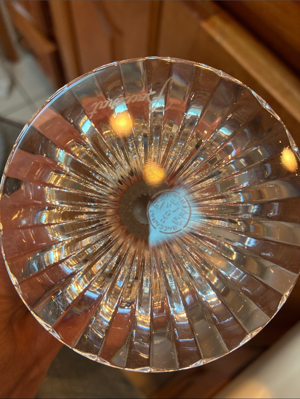 Four Baccarat Messena Clear Crystal Wine, Water Goblet with Faceted Stem NWOT - Picture 5 of 12
